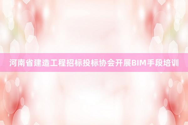 河南省建造工程招标投标协会开展BIM手段培训